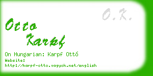 otto karpf business card