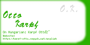 otto karpf business card